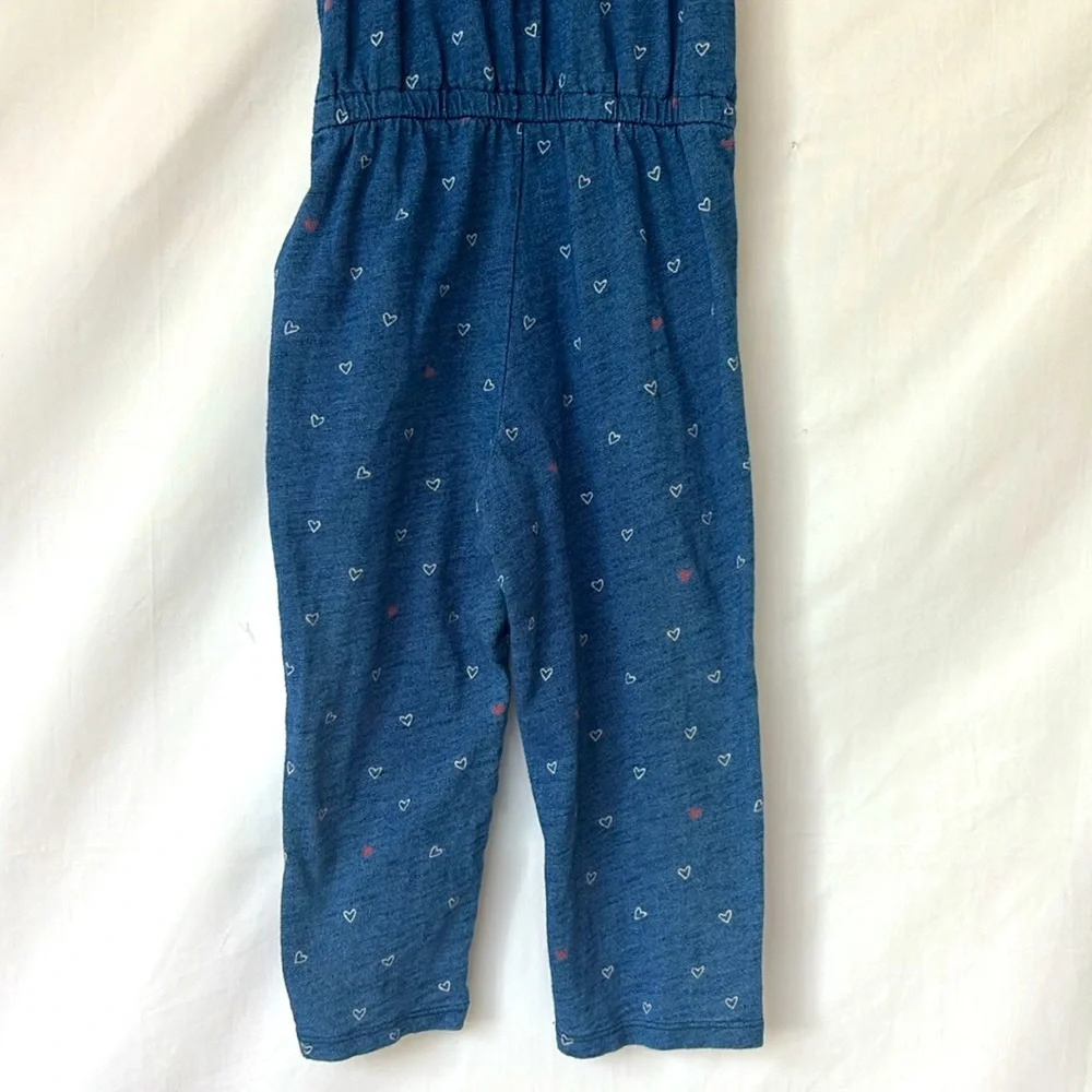 GYMBOREE | Navy Heart Print Jumpsuit 🤍🩷